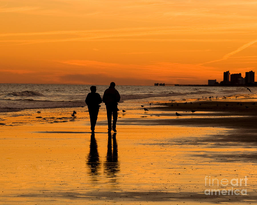 Beach Sunset Photograph - Sunset Stroll by Al Powell Photography USA