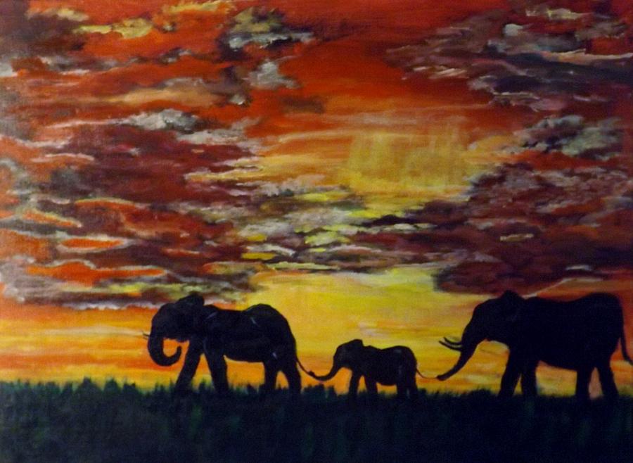 Sunset stroll Painting by Erik Terrell - Fine Art America