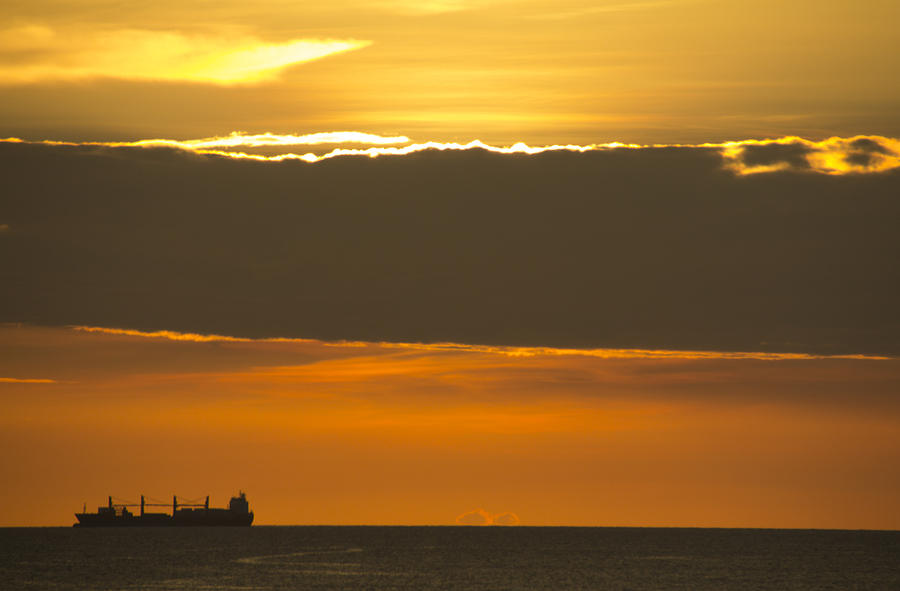 Sunset Supertanker V3 Photograph by Douglas Barnard
