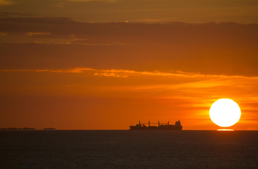Sunset Supertanker V4 Photograph by Douglas Barnard