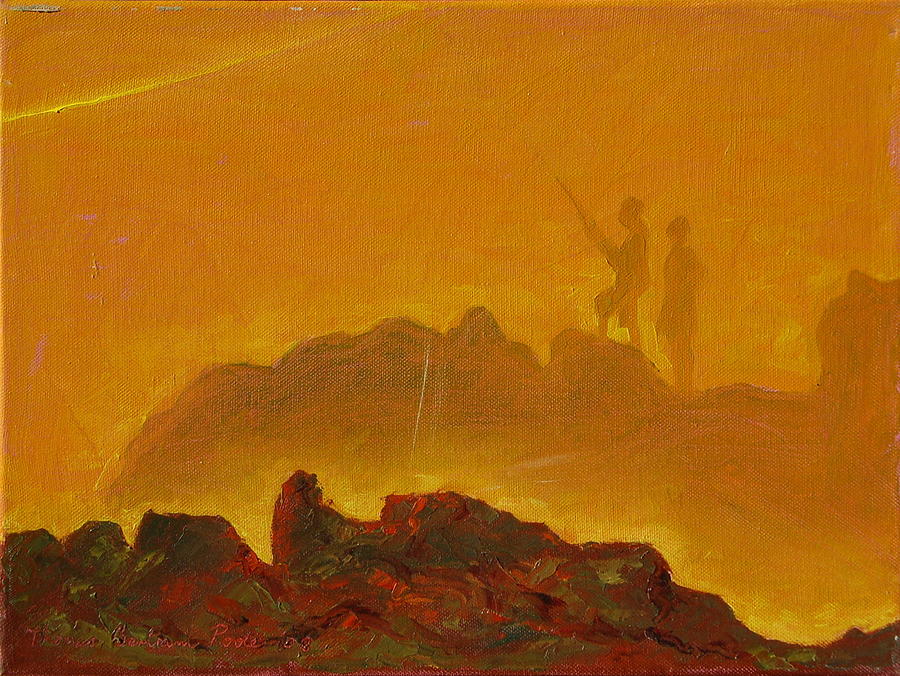 Sunset Surf Fishermen Painting by Thomas Bertram POOLE