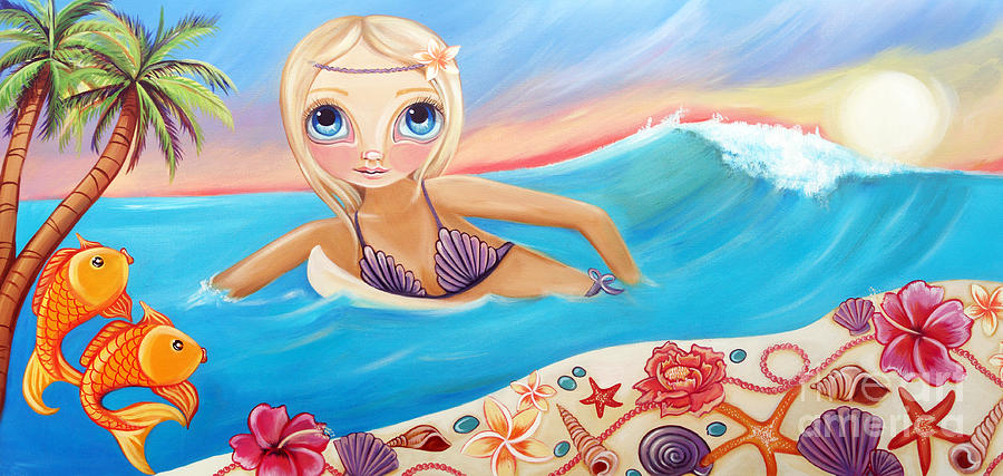 Sunset Surfer Painting by Jaz Higgins