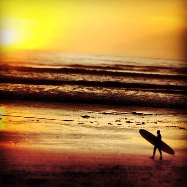 Sunset Photograph - #sunset #surfer #sandiego #beach #waves by CnTell CnTell