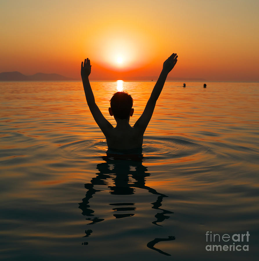 Sunset Swim Photograph by Grigorios Moraitis - Fine Art America