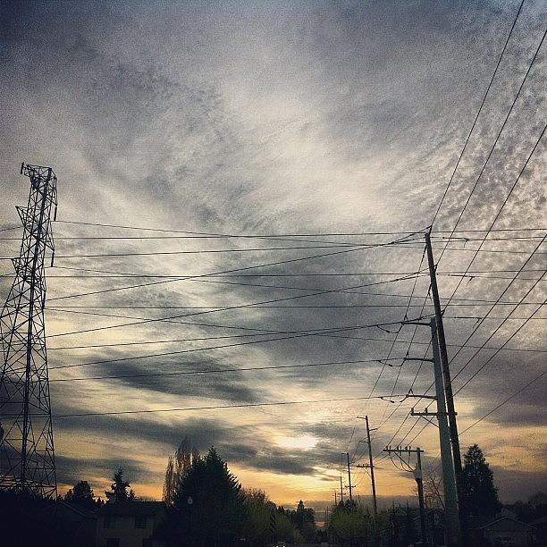 Sunset Photograph - #sunset #telephonewires #powerlines by Karen Clarke