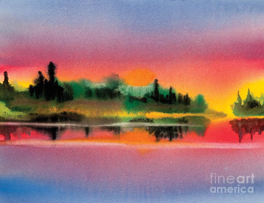 Sunset Painting by Teresa Ascone