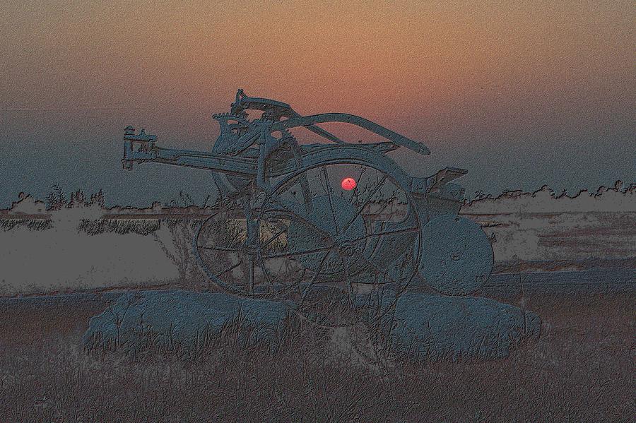 Sunset Through The Old Plow Photograph by Richard Zentner