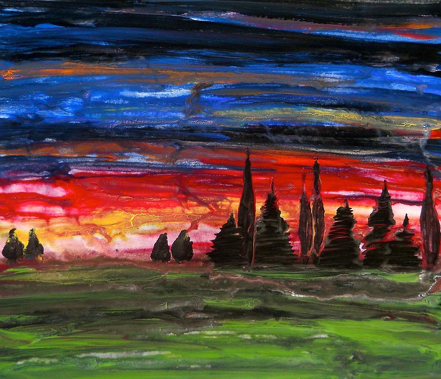 Landscape Painting - Sunset Valley  by Laura Carter
