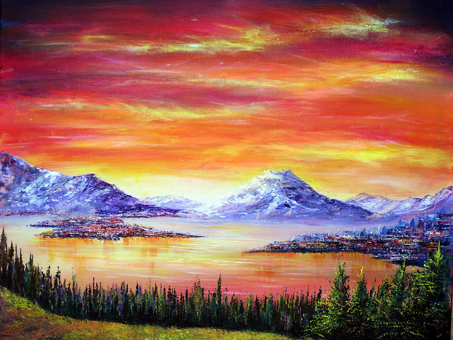 Nature Painting - Sunset View by Ann Marie Bone