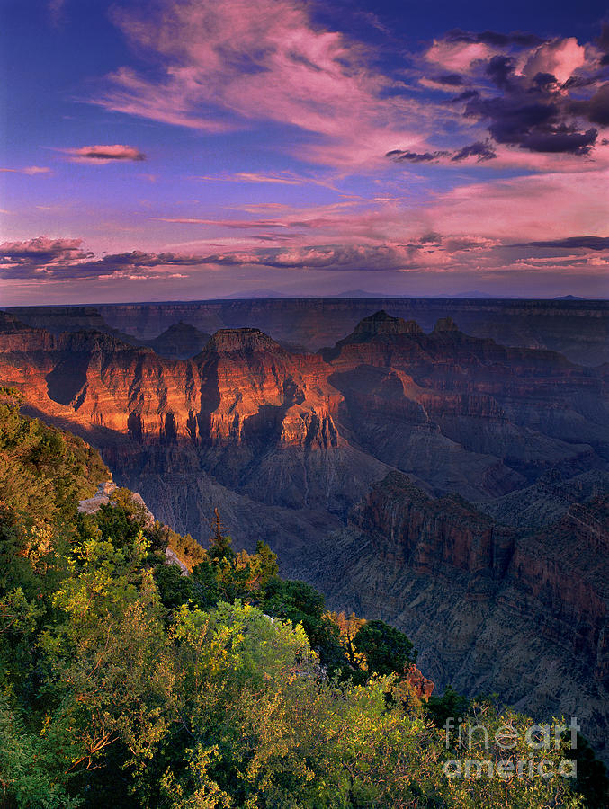 Sunset View From North Rim Lodge Grand Canyon National Park  Photograph by Dave Welling