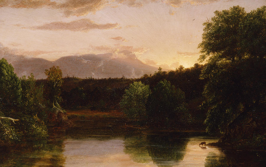 Sunset View on Catskill Creek Painting by Thomas Cole - Pixels