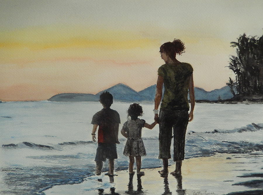 Sunset walk Painting by Betty-Anne McDonald