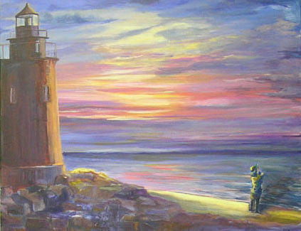 Sunset Watch Painting by Karen Apostolico Sunset Watch Painting by Karen Apostolico