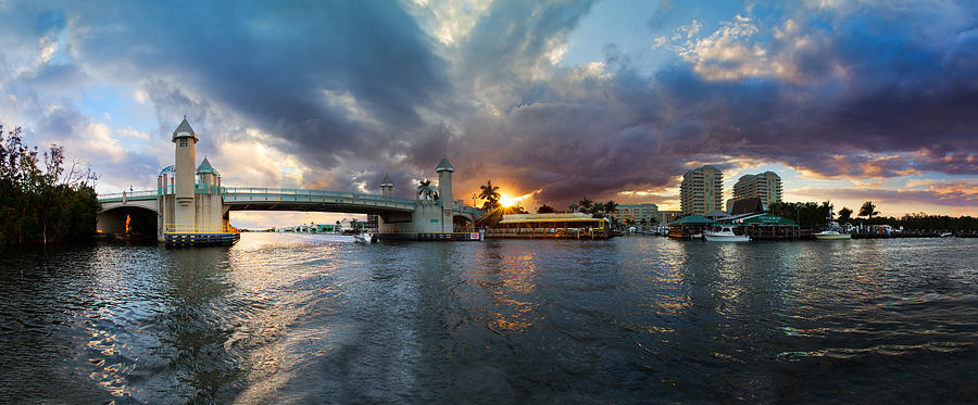 Sunset Waterway Panorama Photograph by Debra and Dave Vanderlaan