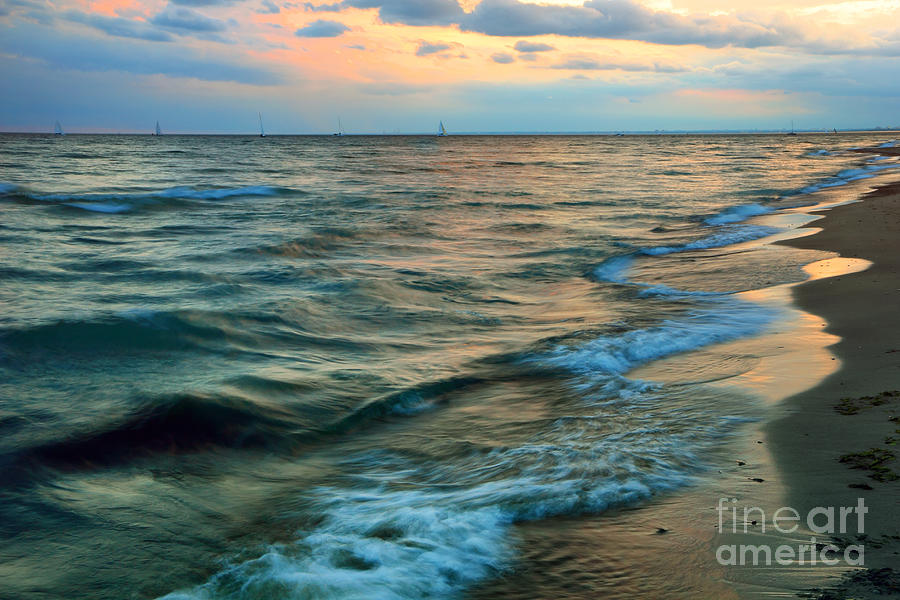 Sunset Waves Photograph by Charline Xia