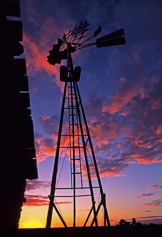 Sunset Windmill Photograph by Doug Davidson