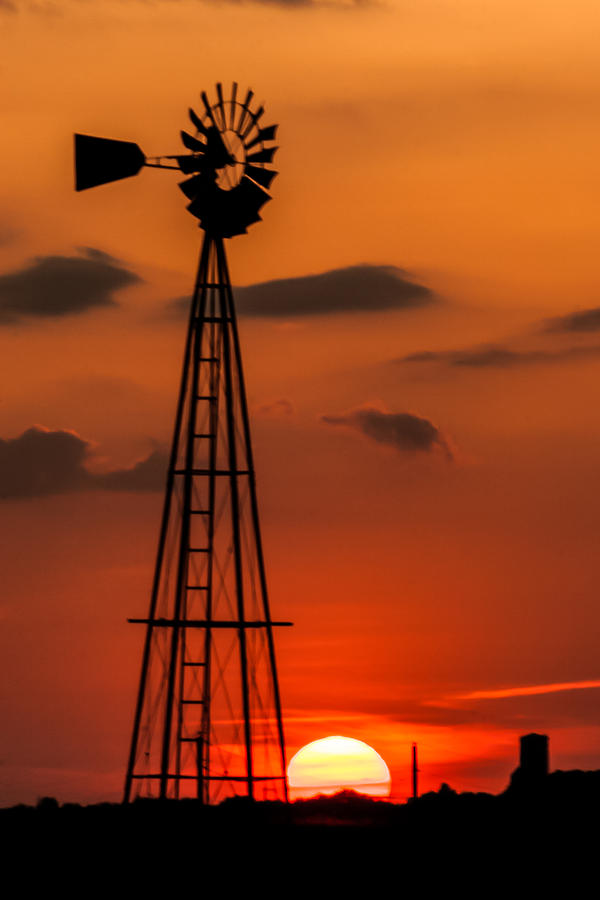Sunset Windmill Photograph by Jay Stockhaus