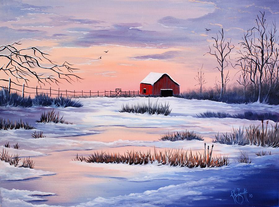 Sunset Winter Dream Painting by Alex Izatt