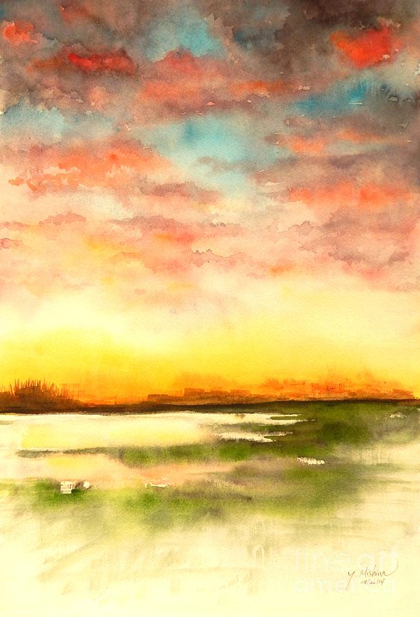 Sunset Painting - Sunset by Yoshiko Mishina