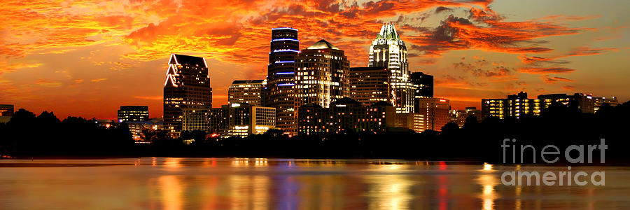 Austin Photograph - SunsetOverAustin Original Panoramic by Randy Smith