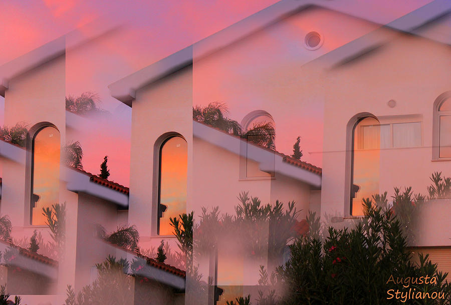 Sunsets on Houses Digital Art by Augusta Stylianou