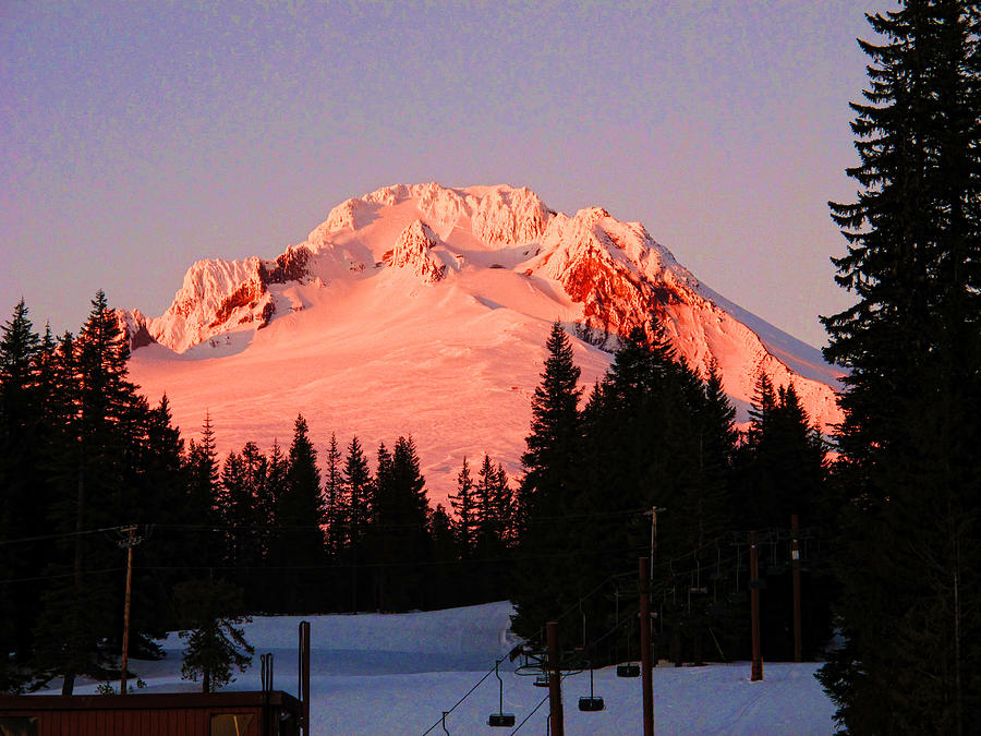Sunsetting on Mount Hood Oregon 2 Photograph by Helaine Cummins