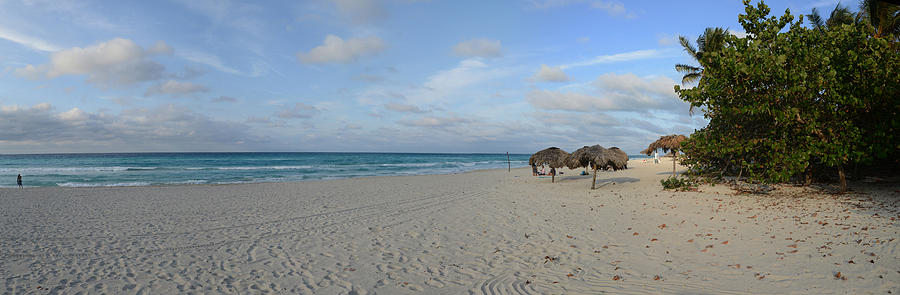 Nature Photograph - Sunshades On The Beach, Varadero by Panoramic Images