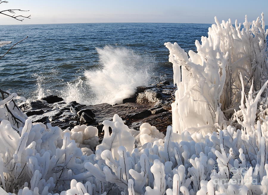 Lake Superior Photograph - Sunshine and Big Waves by Sandra Updyke