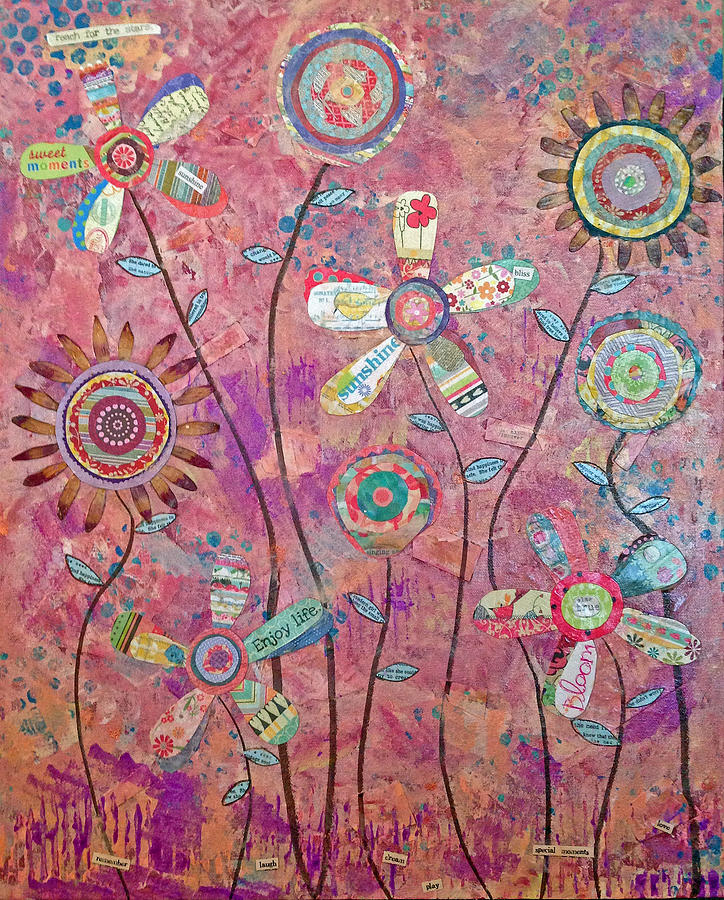 Sunshine and Flowers Mixed Media by Naomi Wittlin