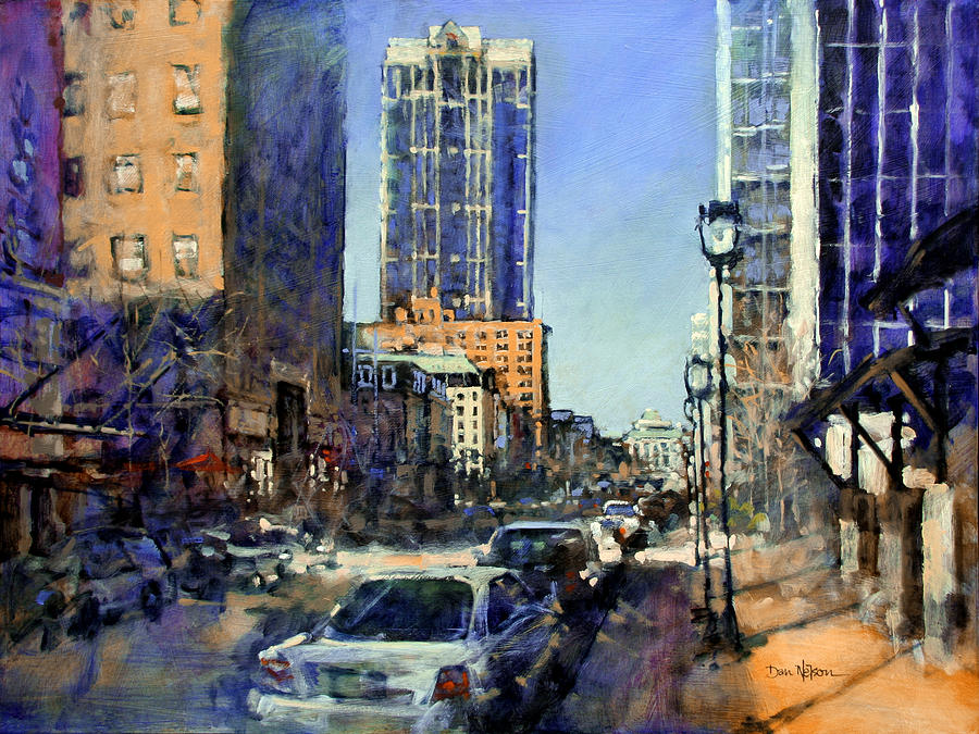 Sunshine and Shadow Parking Painting by Dan Nelson