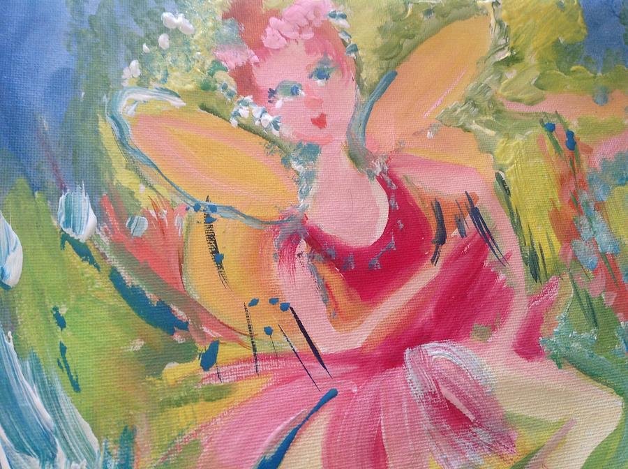 Sunshine in the meadow fairy Painting by Judith Desrosiers