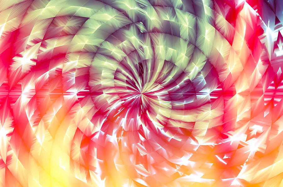 Abstract Digital Art - Sunshine Lollipop by Carolyn Marshall