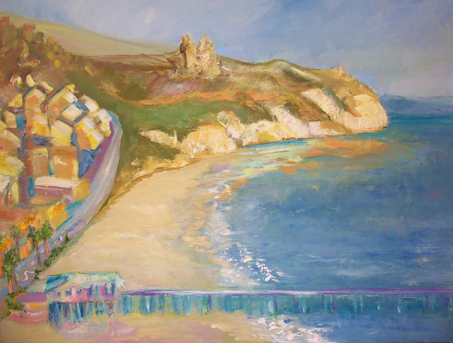 Sunshine on Avila Beach Painting by Jan Moore