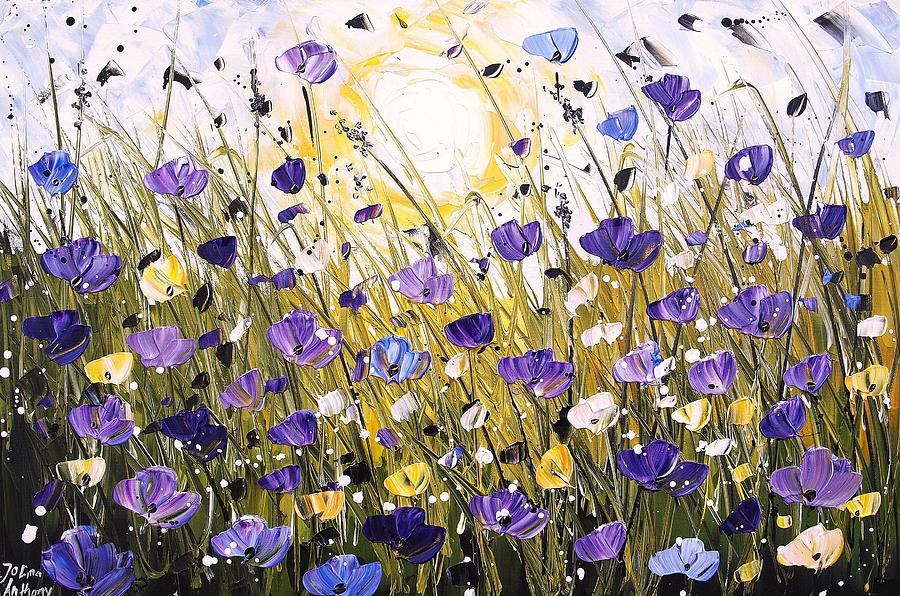 Sunshine On Poppifield Painting by Jolina Anthony