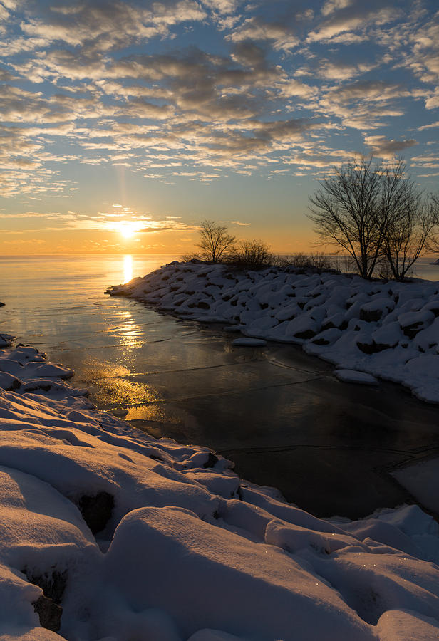 Sunshine on the Ice - Lake Ontario Toronto Canada Photograph by Georgia Mizuleva
