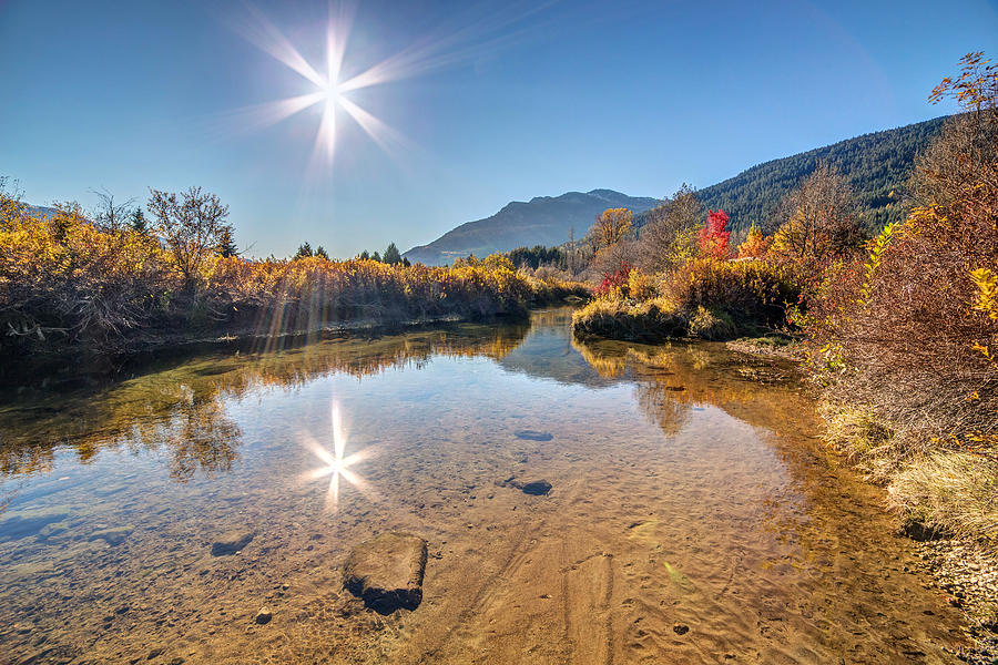 Fall Photograph - Sunshine over River of Golden Dreams Whistler by Pierre Leclerc Photography