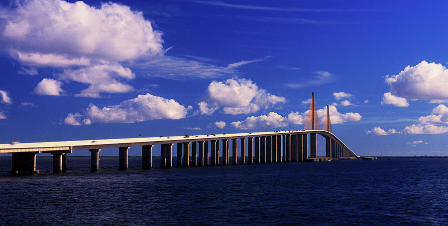 Sunshine Skyway Bridge Spanning Tampa Photograph by 