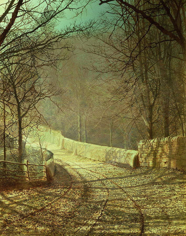 Sunshine Through Winter Trees Painting by John Atkinson Grimshaw