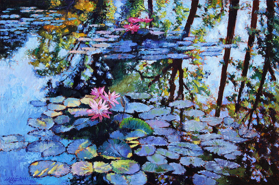 Sunspots on the Lilies Painting by John Lautermilch