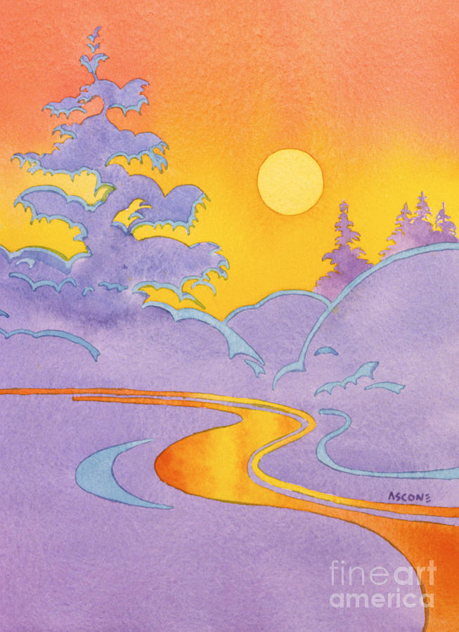 Sunstream Alaska Painting by Teresa Ascone