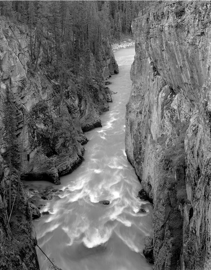 1M3749-BW-Sunwapta River  Photograph by Ed  Cooper Photography