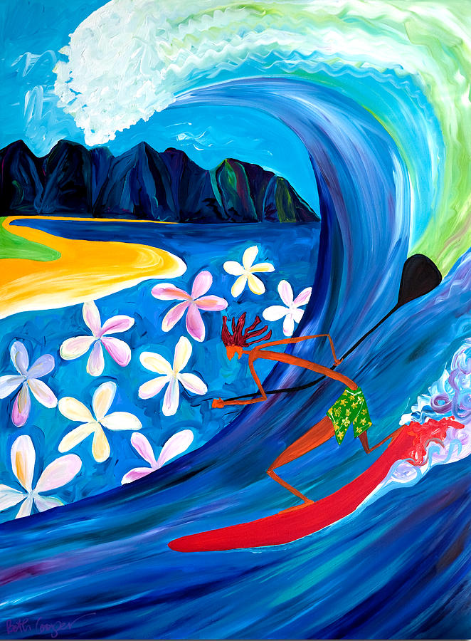 Beach Painting - SUP Fun by Beth Cooper