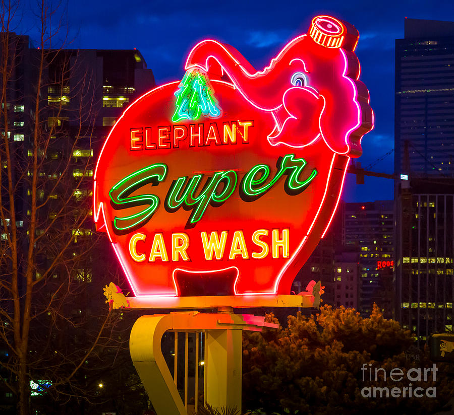 Seattle Photograph - Super Car Wash by Inge Johnsson