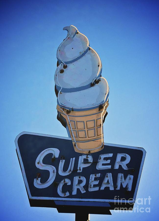 Super Cream Sign Photograph by Linda Simon
