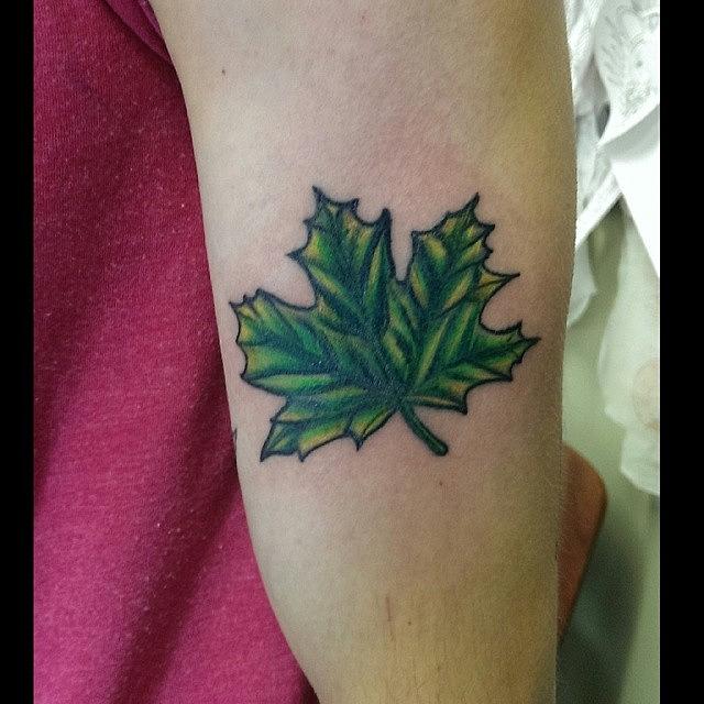 Tattooing Photograph - Super Fun Maple Leaf #tattoo I Did The by Kyle StCroix