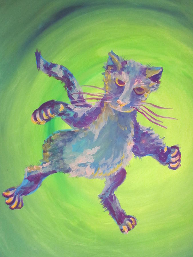 Cat Painting - Super Kitty by Cherie Sexsmith