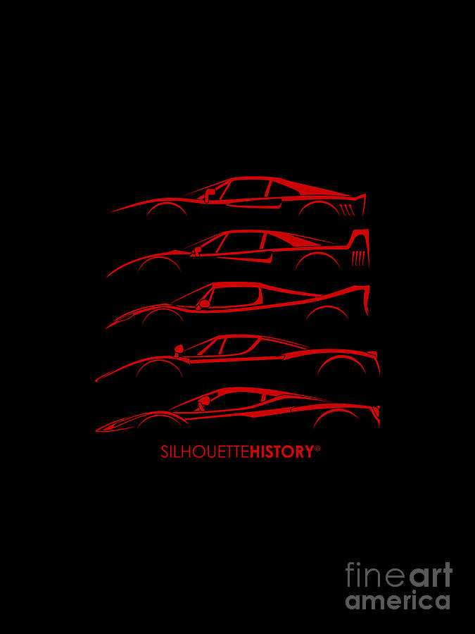 Car Digital Art - Super Macchina SilhouetteHistory by Gabor Vida