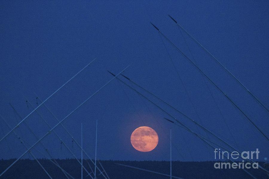 Super Moon and Masts Photograph by Amazing Jules