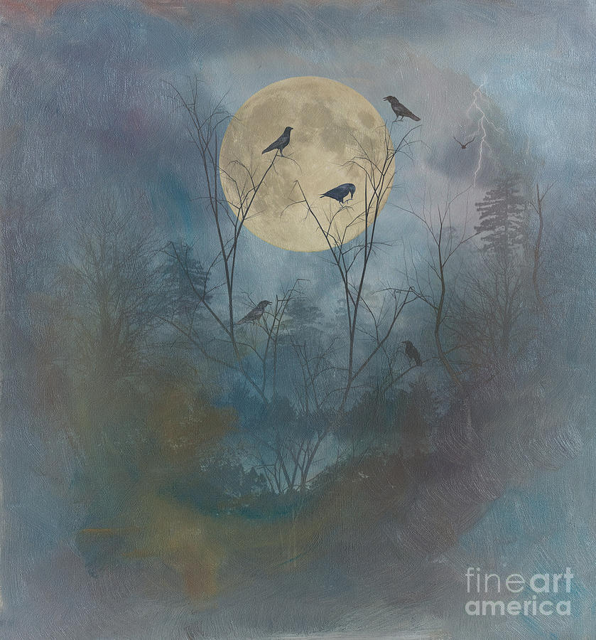 Crow Photograph - Super Moon by Jim Hatch