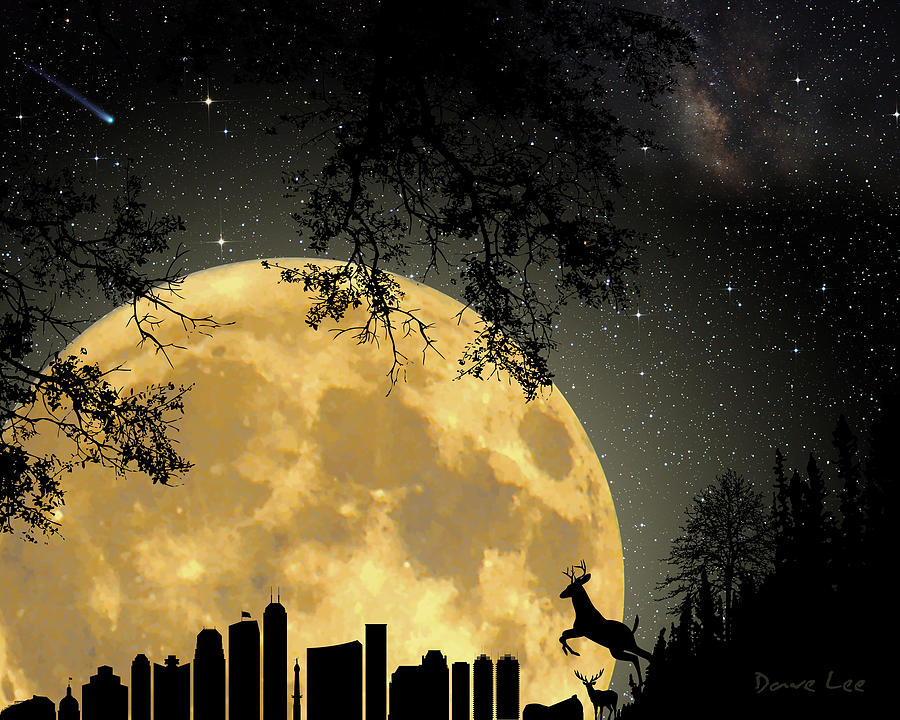Super Moon Over Indianapolis Digital Art by Dave Lee